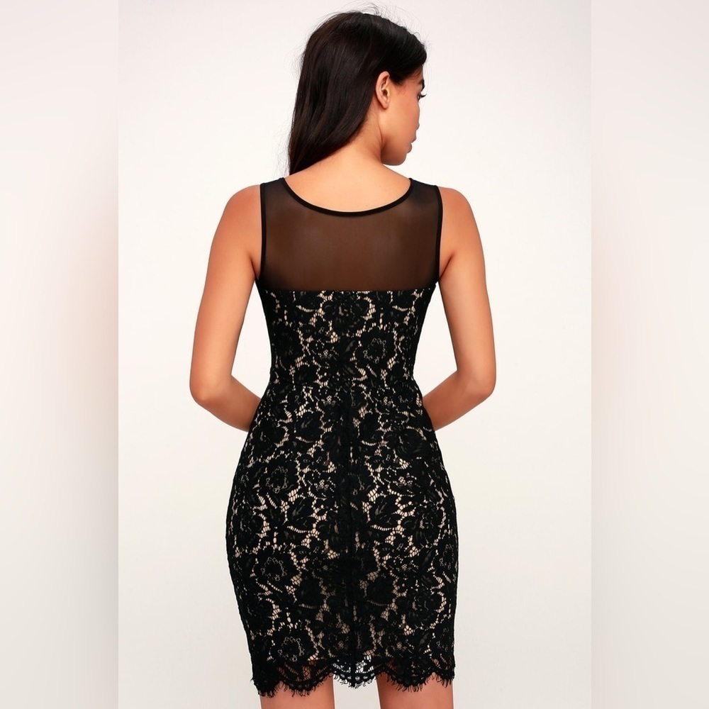 NWT Lulus Me And You Black Bodycon Lace Dress - Picture 2 of 8